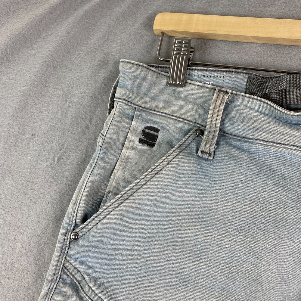 G-Star Raw Airblaze 3D Skinny Jeans Mens 34x32 light Stretch Faded Moto Denim - Picture 4 of 15